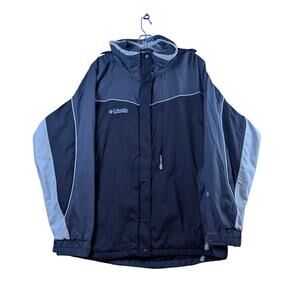 Columbia Interchange Core Ski Jacket Hooded Womens 1X Black Gray No Liner